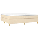 Boxspring sengeramme 200x200 cm stof cremefarvet