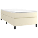 Boxspring sengeramme 80x200 cm kunstlæder cremefarvet