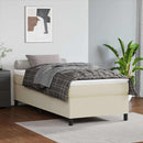 Boxspring sengeramme 80x200 cm kunstlæder cremefarvet