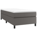 Boxspring sengeramme 90x190 cm kunstlæder grå