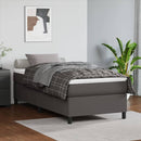Boxspring sengeramme 90x190 cm kunstlæder grå