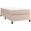 Boxspring sengeramme 90x190 cm kunstlæder cappuccinofarvet