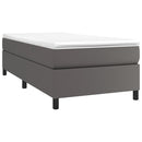 Boxspring sengeramme 90x200 cm kunstlæder grå