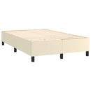 Boxspring sengeramme 120x200 cm kunstlæder cremefarvet