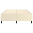 Boxspring sengeramme 120x200 cm kunstlæder cremefarvet