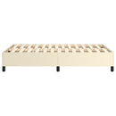 Boxspring sengeramme 120x200 cm kunstlæder cremefarvet