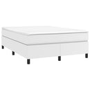 Boxspring sengeramme 140x190 cm kunstlæder hvid