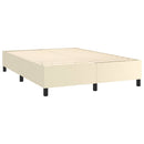 Boxspring sengeramme 140x190 cm kunstlæder cremefarvet
