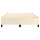 Boxspring sengeramme 140x190 cm kunstlæder cremefarvet