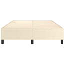 Boxspring sengeramme 140x190 cm kunstlæder cremefarvet