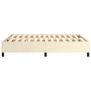 Boxspring sengeramme 140x190 cm kunstlæder cremefarvet
