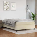 Boxspring sengeramme 140x190 cm kunstlæder cremefarvet