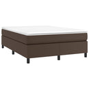 Boxspring sengeramme 140x190 cm kunstlæder brun
