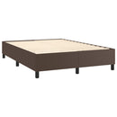 Boxspring sengeramme 140x190 cm kunstlæder brun