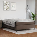 Boxspring sengeramme 140x190 cm kunstlæder brun