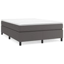 Boxspring sengeramme 140x190 cm kunstlæder grå