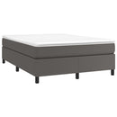 Boxspring sengeramme 140x190 cm kunstlæder grå