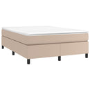 Boxspring sengeramme 140x190 cm kunstlæder cappuccinofarvet