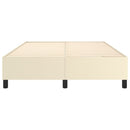 Boxspring sengeramme 140x200 cm kunstlæder cremefarvet