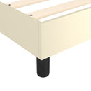 Boxspring sengeramme 140x200 cm kunstlæder cremefarvet