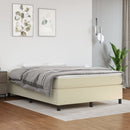 Boxspring sengeramme 140x200 cm kunstlæder cremefarvet