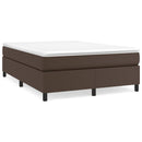 Boxspring sengeramme 140x200 cm kunstlæder brun