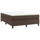Boxspring sengeramme 140x200 cm kunstlæder brun