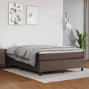 Boxspring sengeramme 140x200 cm kunstlæder brun