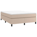 Boxspring sengeramme 140x200 cm kunstlæder cappuccinofarvet