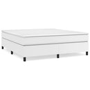 Boxspring sengeramme 160x200 cm kunstlæder hvid