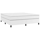 Boxspring sengeramme 160x200 cm kunstlæder hvid
