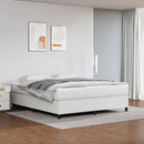 Boxspring sengeramme 160x200 cm kunstlæder hvid
