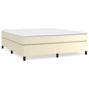 Boxspring sengeramme 160x200 cm kunstlæder cremefarvet