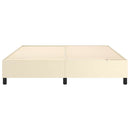 Boxspring sengeramme 160x200 cm kunstlæder cremefarvet