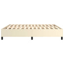 Boxspring sengeramme 160x200 cm kunstlæder cremefarvet