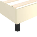 Boxspring sengeramme 160x200 cm kunstlæder cremefarvet