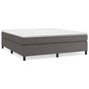 Boxspring sengeramme 160x200 cm kunstlæder grå