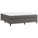 Boxspring sengeramme 160x200 cm kunstlæder grå