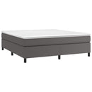 Boxspring sengeramme 160x200 cm kunstlæder grå
