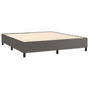 Boxspring sengeramme 160x200 cm kunstlæder grå