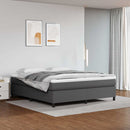 Boxspring sengeramme 160x200 cm kunstlæder grå