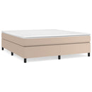 Boxspring sengeramme 160x200 cm kunstlæder cappuccinofarvet