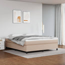 Boxspring sengeramme 160x200 cm kunstlæder cappuccinofarvet