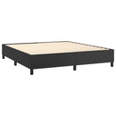 Boxspring sengeramme 180x200 cm kunstlæder sort