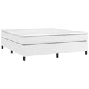 Boxspring sengeramme 180x200 cm kunstlæder hvid