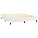 Boxspring sengeramme 180x200 cm kunstlæder hvid
