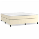 Boxspring sengeramme 180x200 cm kunstlæder cremefarvet