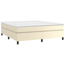 Boxspring sengeramme 180x200 cm kunstlæder cremefarvet