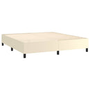 Boxspring sengeramme 180x200 cm kunstlæder cremefarvet