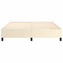 Boxspring sengeramme 180x200 cm kunstlæder cremefarvet